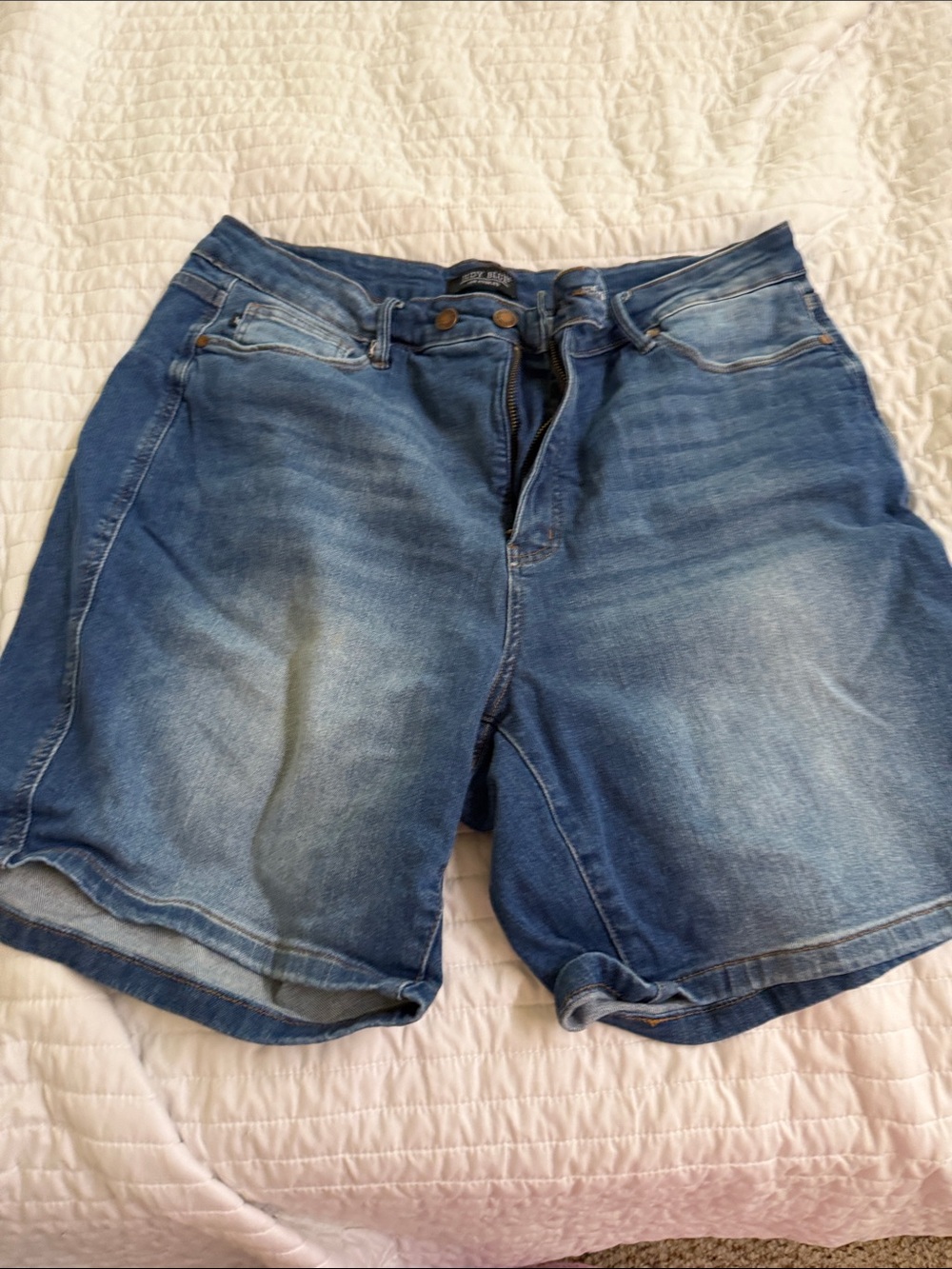 Judy Blue Washed Blue Denim Bermuda Shorts